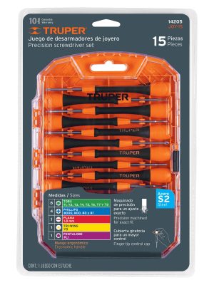 14205 - Juego con 15 desarmadores de precisión, Truper