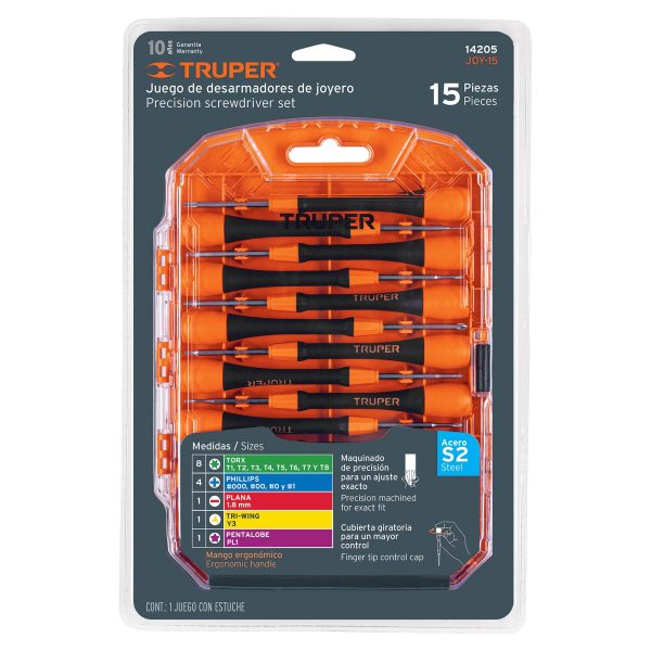 14205 - Juego con 15 desarmadores de precisión, Truper