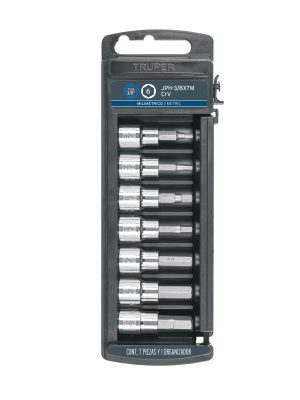 JPH-3-8X7M.jpg 14170 - Juego de 7 dados cuadro 3/8' punta hexagonal mm, Truper