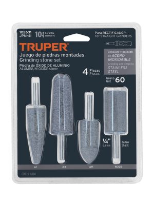 102631 - Juego de 4 piedras montadas zanco 1/4', acero inoxidable