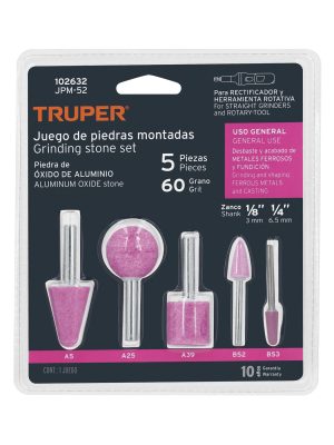 102632 - Juego de 5 piedras montadas zanco 1/4' y 1/8',uso general