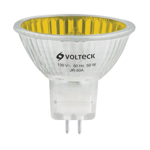 47256 - Lámpara de halógeno amarillo 50 W tipo MR16 en caja, Volteck