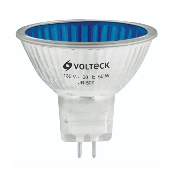 47249 - Lámpara de halógeno azul 50 W tipo MR16 en caja, Volteck