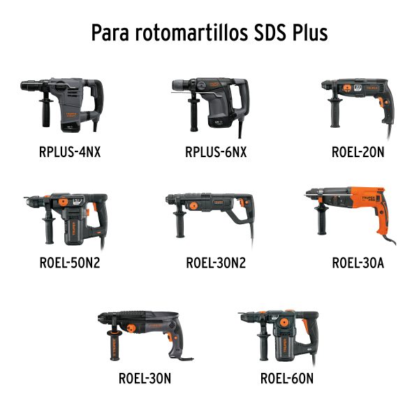11897 - Juego de 15 brocas y cinceles SDS plus en estuche, Truper