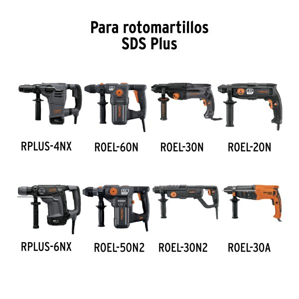103033 - Juego de 6 brocas y cinceles SDS plus en estuche, Truper