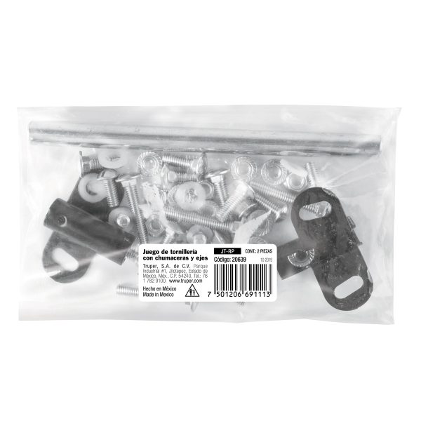 20639 - Juego tornilleria, chumaceras y eje carretillas rojas Pretul