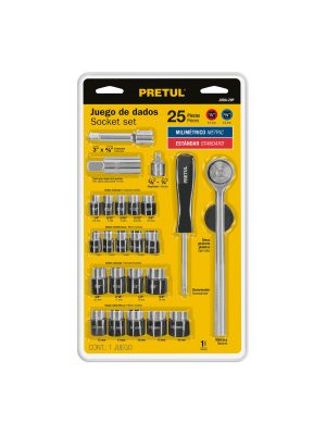 JUDA-29P.jpg 23974 - Juego de 25 herramientas 1/4' y 3/8' para mecánico, Pretul