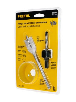 23549 - Juego de 3 piezas para instalar cerraduras, Pretul