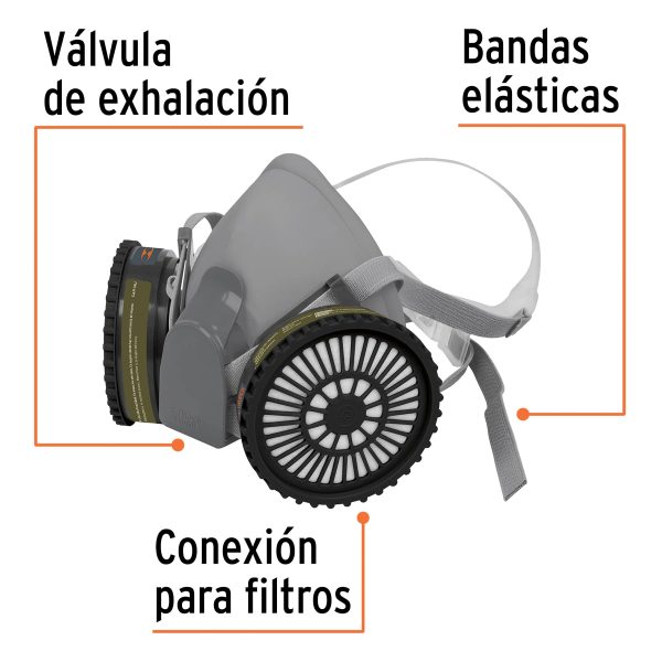 13730 - Kit respirador profesional con cartuchos multigas, Truper