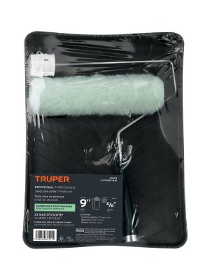 13843 - Kit de rodillo para pintar, 9' (maneral, charola y felpa)