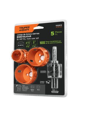 100815 - Juego de 4 brocasierras bimetálicas y 1 mandril, Expert