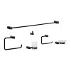 44332 - Juego de 6 accesorios para baño, negro, FOSET KUBO