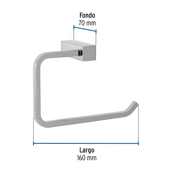 44387 - Portarrollo sin cubierta, cromo, FOSET KUBO