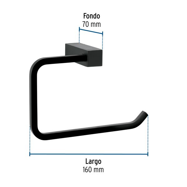 44392 - Portarrollo sin cubierta, negro, FOSET KUBO