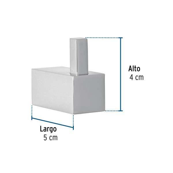 44334 - Gancho sencillo para toallas, cromo, FOSET KUBO