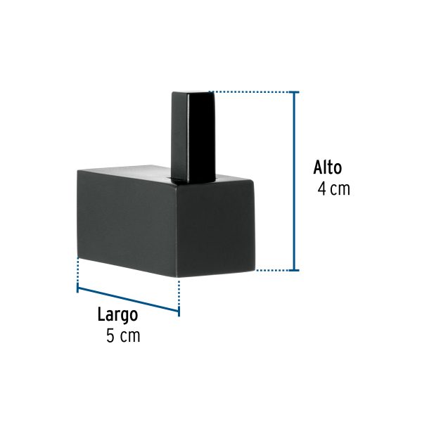 44358 - Gancho sencillo para toallas, negro, FOSET KUBO