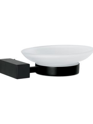 KUA-74M.jpg 44397 - Jabonera con plato de vidrio, negro, FOSET KUBO