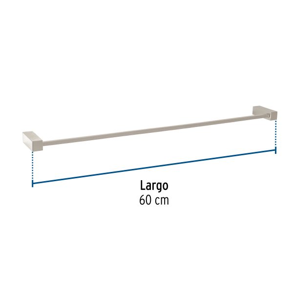 44367 - Toallero de barra largo, satín, FOSET KUBO