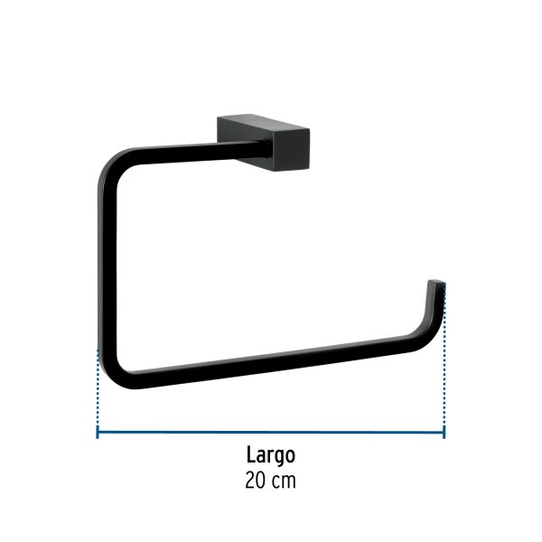 44369 - Toallero de argolla, negro, FOSET KUBO