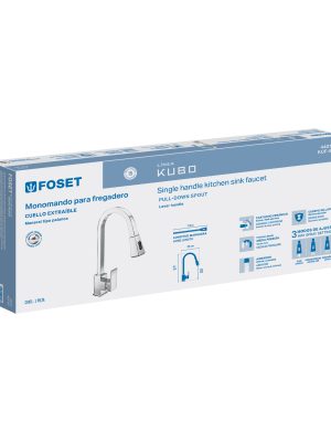 KUF-82E1.jpg 44074 - Monomando nariz retráctil para fregadero,cromo, FOSET KUBO