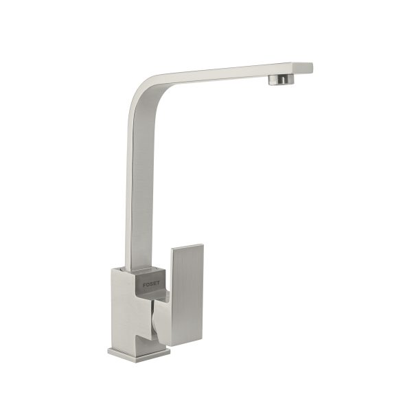 44215 - Monomando cuello alto para fregadero, satín, FOSET KUBO