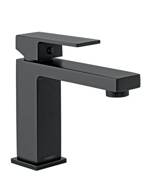 44203 - Monomando corto para lavabo, negro, FOSET KUBO