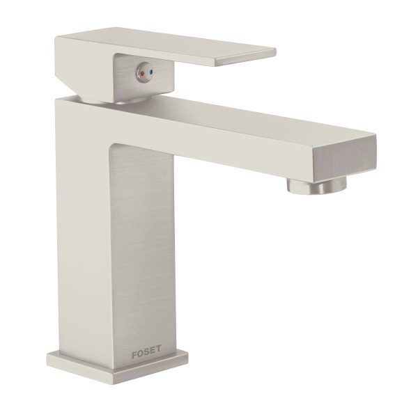 44202 - Monomando corto para lavabo, satín, FOSET KUBO