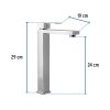 44072 - Monomando alto para lavabo, cromo, FOSET KUBO