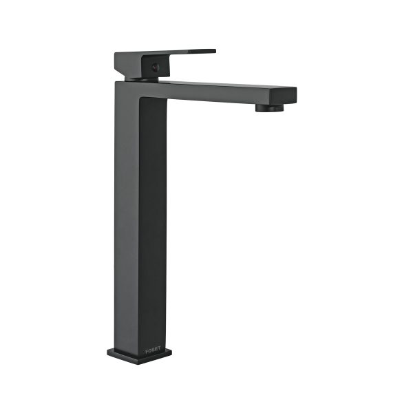 44210 - Monomando alto para lavabo, negro, FOSET KUBO
