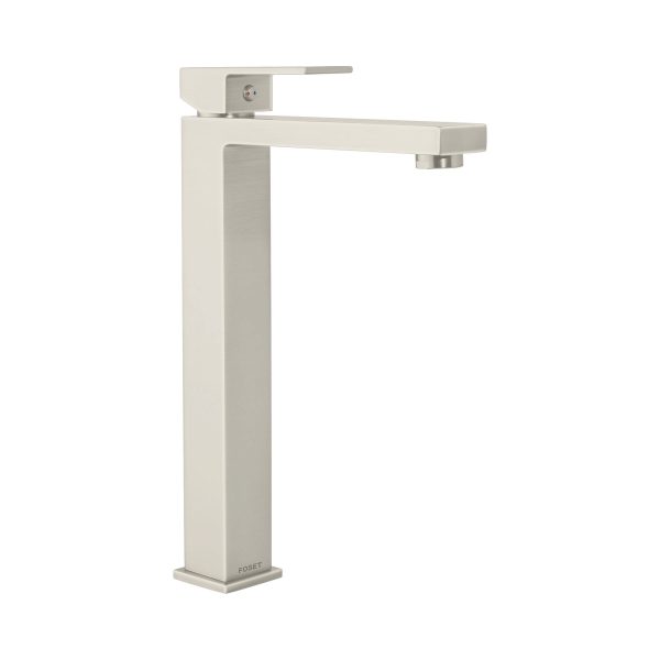 44204 - Monomando alto para lavabo, satín, FOSET KUBO