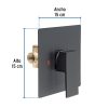 44267 - Monomando para regadera sin desviador, negro, FOSET KUBO