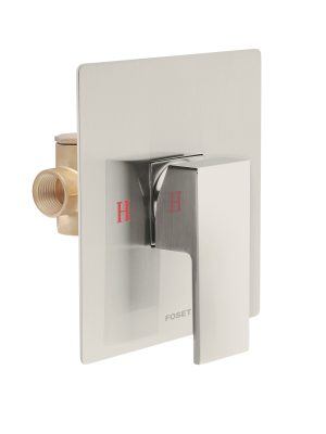 44266 - Monomando para regadera sin desviador, satín, FOSET KUBO