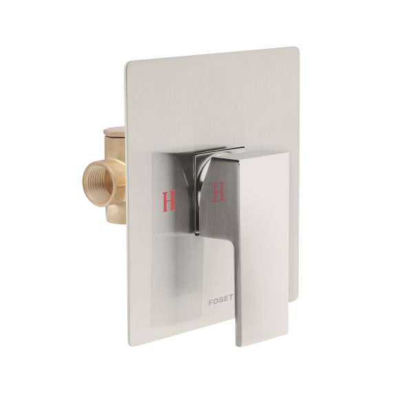 44266 - Monomando para regadera sin desviador, satín, FOSET KUBO