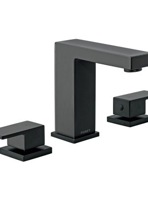 44259 - Mezcladora para lavabo taladros separados, negro, FOSET KUBO