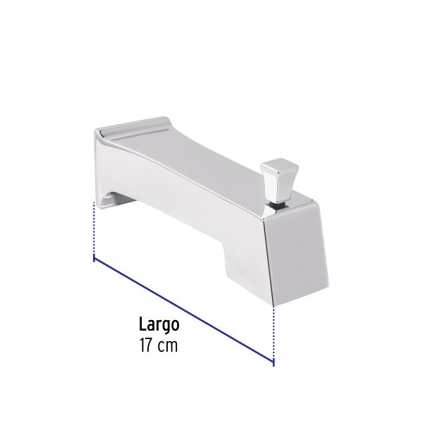 44088 - Salida de tina con desviador, cromo, FOSET KUBO