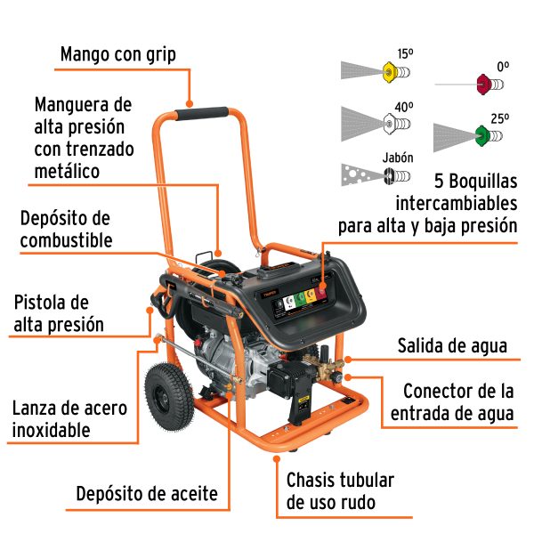 12910 - Hidrolavadora con motor a gasolina, 4000 PSI, Truper