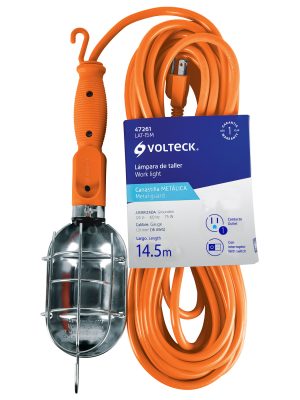 47261 - Lámpara de taller con canastilla metálica 14.5 m, Volteck