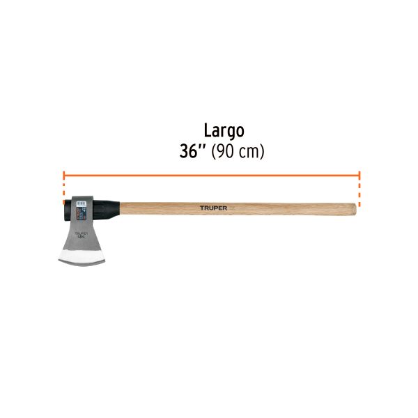 102981 - Hacha labor entera 4 lb, mango de madera 36', TRUPER