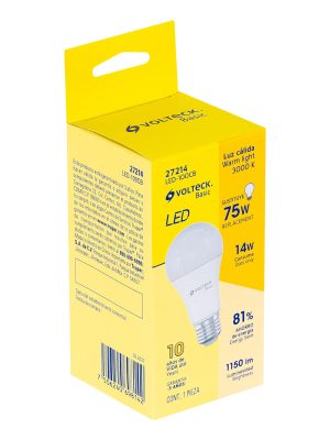 27214 - Lámpara LED A19 14 W (equiv. 75 W), luz cálida, caja, Basic