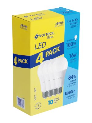 LED-125FBX4.jpg 28008 - Pack de 4 lámparas LED A19 16 W (equiv. 100 W), luz de día