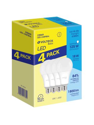 LED-150FBX4.jpg 29069 - Pack de 4 lámparas LED A19 18 W (equiv. 135 W), luz de día