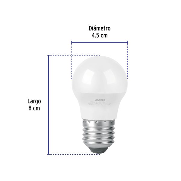 46855 - Lámpara LED G45 3 W (equiv. 25 W) luz cálida blíster Volteck