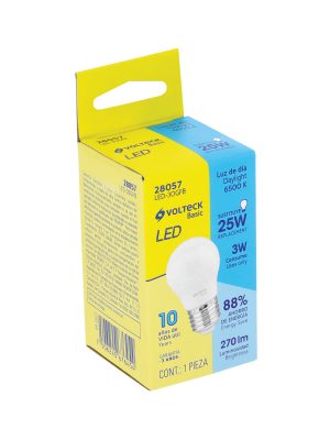 28057 - Lámpara LED G45 3 W (equiv. 25 W), luz de día, caja, Basic