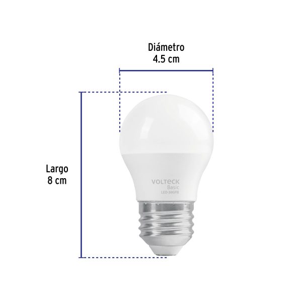 28057 - Lámpara LED G45 3 W (equiv. 25 W), luz de día, caja, Basic