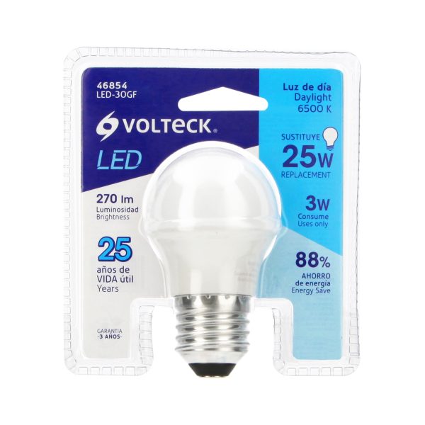 46854 - Lámpara LED G45 3 W (equiv. 25 W) luz de día blíster Volteck
