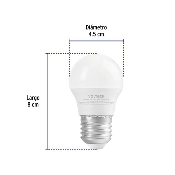 46854 - Lámpara LED G45 3 W (equiv. 25 W) luz de día blíster Volteck