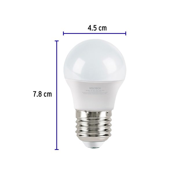 46863 - Pack de 4 lámparas LED G45 3 W (equiv. 25 W), luz de día