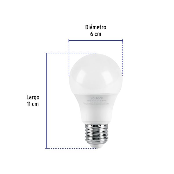 46857 - Lámpara LED A19 6 W (equiv. 40 W) luz cálida blíster Volteck