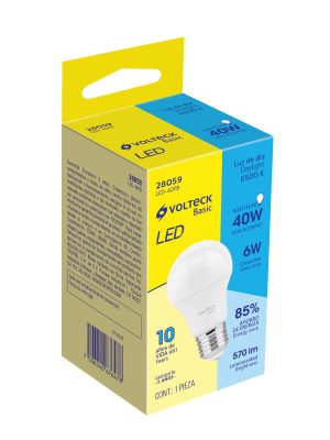 28059 - Lámpara LED A19 6 W (equiv. 40 W), luz de día, caja, Basic