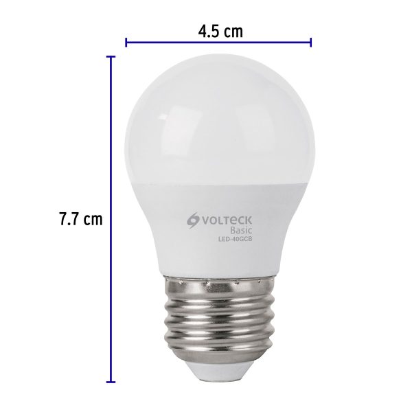 27163 - Lámpara LED G45 5 W (equiv. 40 W), luz cálida, caja, Basic